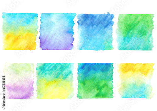 水彩画。水彩タッチの絵の具グラデーション背景。Watercolor painting. Watercolor touch paint gradient background.