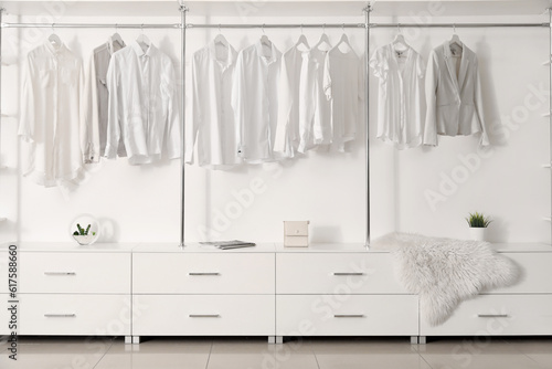 Stylish light clothes and a...