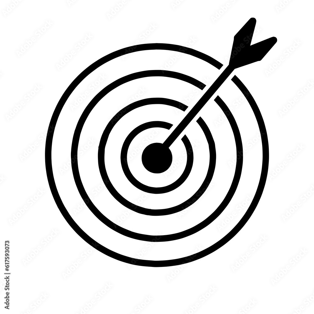 simple desaign of target icon with arrow isolated on transparent icon background simple desaign of target icon with arrow isolated on transparent icon background