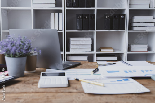 Wallpaper Mural Business working desk office, Modern office workplace.  Torontodigital.ca