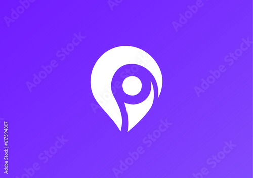 Free Download Find your way with our distinct logo, merging a pin location symbol and a cheerful human figure - GFXLoad