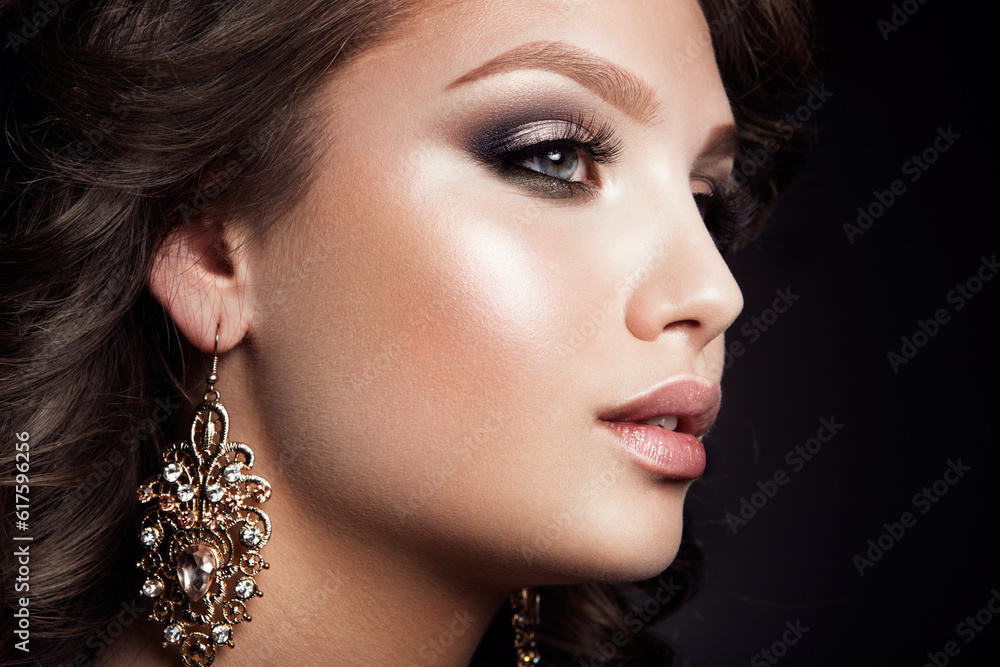 Beautiful woman with professional make up and hairstyle Beautiful woman with professional make up and hairstyle