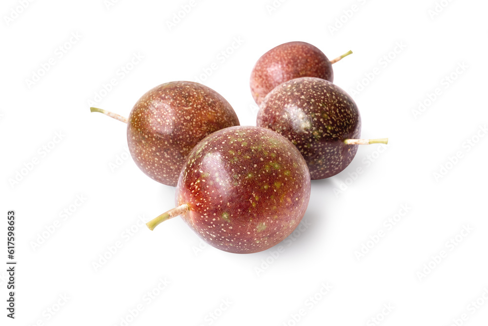 Fresh passion fruit isolated on white background, food healthy concept Fresh passion fruit isolated on white background, food healthy concept