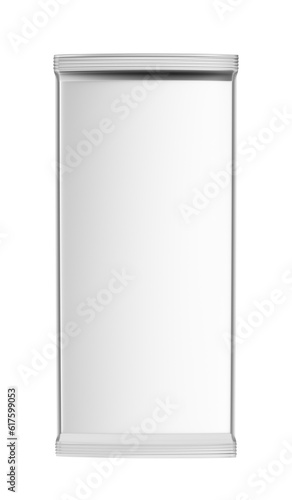 Front view of blank chocolate bar packaging, isolated on white background