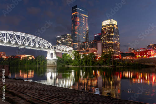 Nashville city Panorama. Cityscapes and office buildings photo