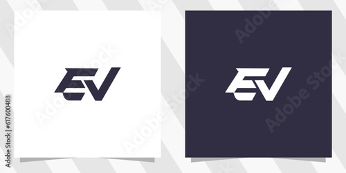 letter ev ve logo design