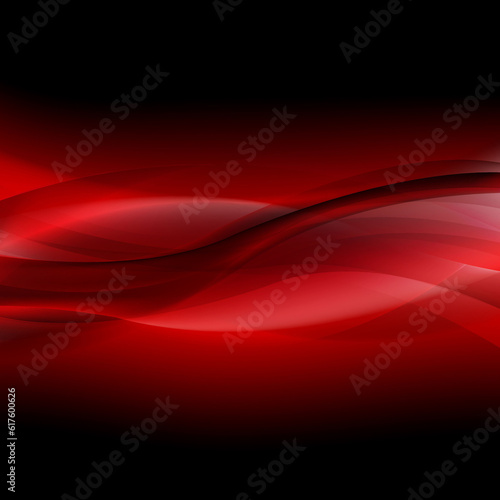 Red And Black Line With Gradient Mesh, Vector Illustration