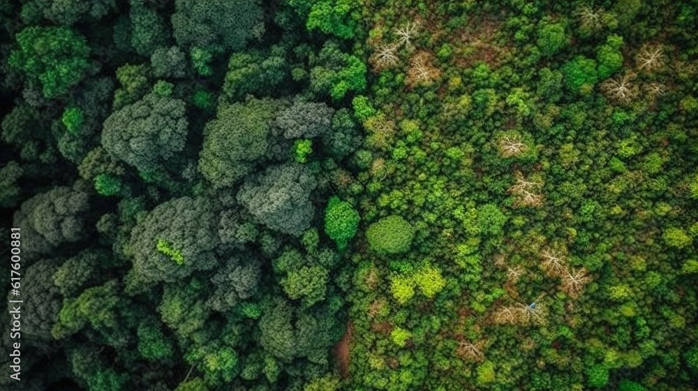 Logging of Rainforest: Aerial Perspective Highlights the Environmental Problem of Deforestation