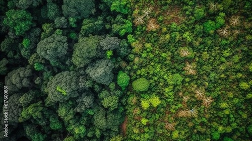 Logging of Rainforest: Aerial Perspective Highlights the Environmental Problem of Deforestation
