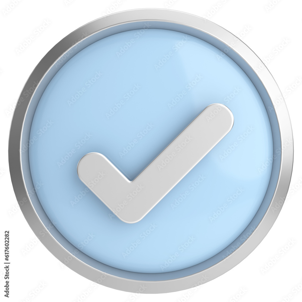 3D checkbox. Check mark. 3D illustration. 3D checkbox. Check mark. 3D illustration.
