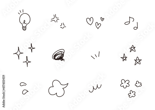 手描きの感情のあしらいイラスト アイコンセット