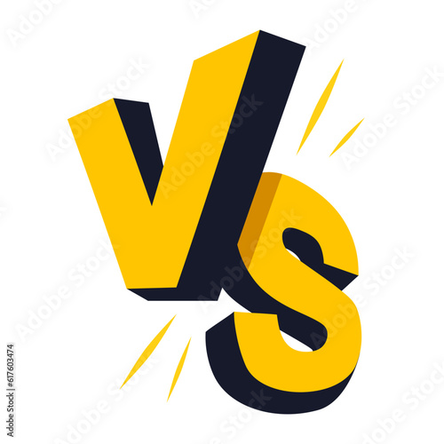 Versus banner. VS. Game battle on isolated white background. Vector illustration template, background, and poster.	
