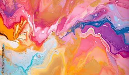 Dynamic Fluid Art Texture, Abstract Blue and Pink Textured Patterns with Vibrant Liquid Flow