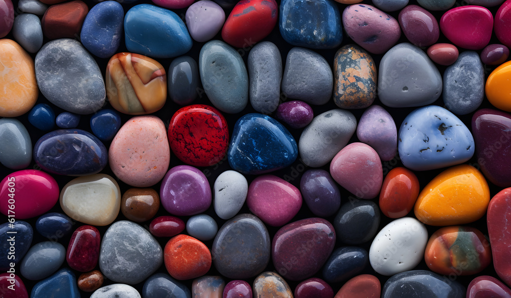 Colorful Pebble stone, Cobblestone Textured Background With Round Stones Colorful Pebble stone, Cobblestone Textured Background With Round Stones
