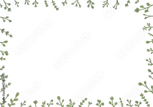 Wallpaper Mural 水彩の葉っぱのフレーム Torontodigital.ca