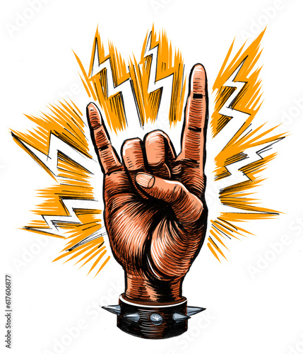 Canvas Print Hard rock gesture