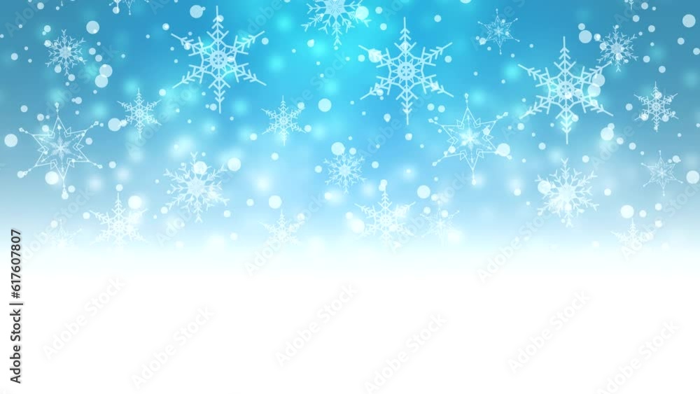 Snowfall blue background with snowflake. Video animation Ultra HD 4K 3840x2160 Snowfall blue background with snowflake. Video animation Ultra HD 4K 3840x2160