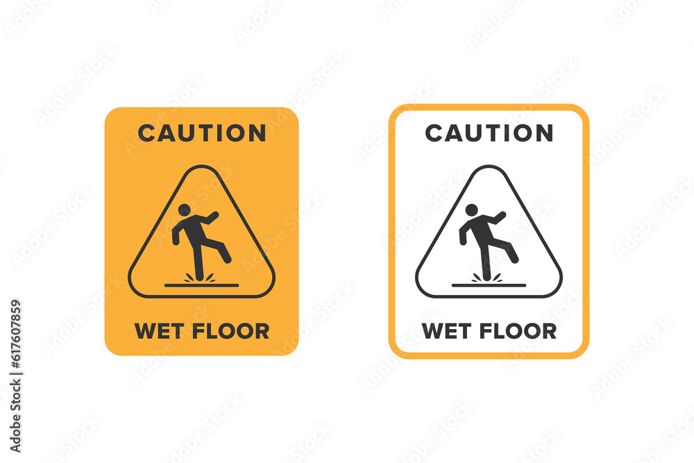 Wet floor icon vector design, signboard caution icon wet or slippery floor Wet floor icon vector design, signboard caution icon wet or slippery floor