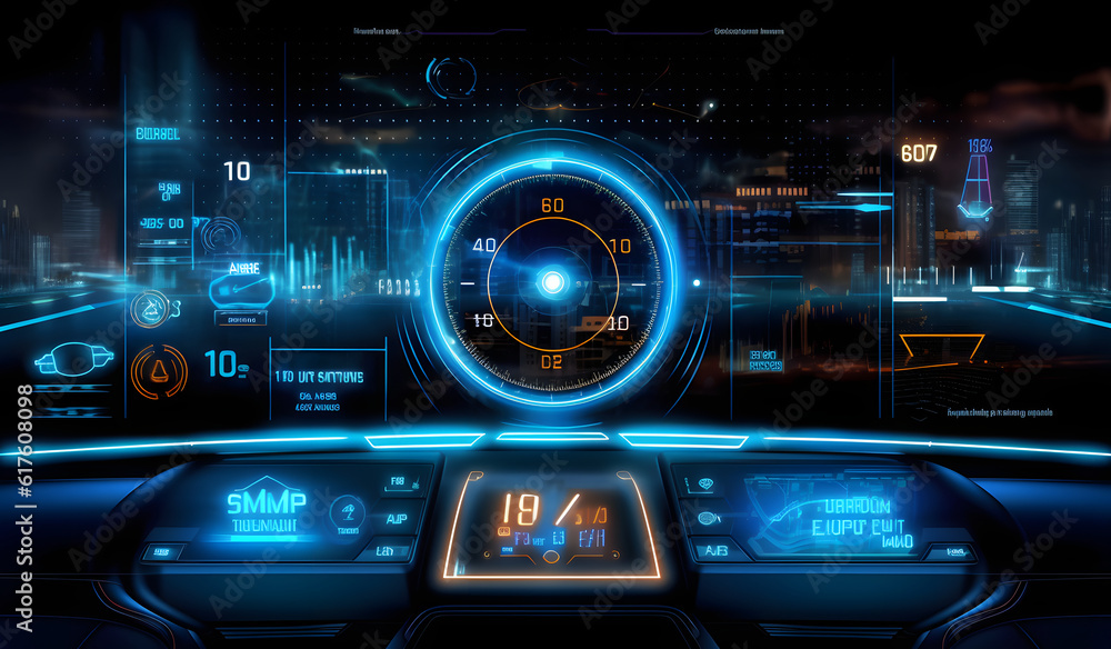 Automotive HUD elements frame. User Interface, frame screens. Callouts titles, computing, and circle percent vitality innovation on hi-tech neon wireframe background Automotive HUD elements frame. User Interface, frame screens. Callouts titles, computing, and circle percent vitality innovation on hi-tech neon wireframe background