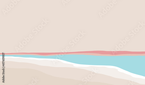 Summer background with sea and beach .Vector summer banner
