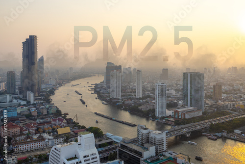PM2.5 air pollution in Bangkok, dangerous haze and fog