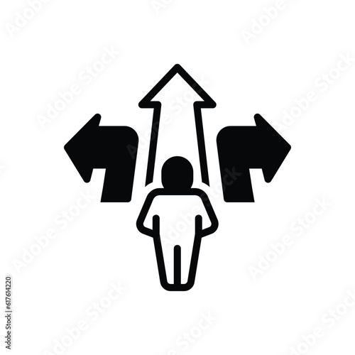 Black solid icon for decision 