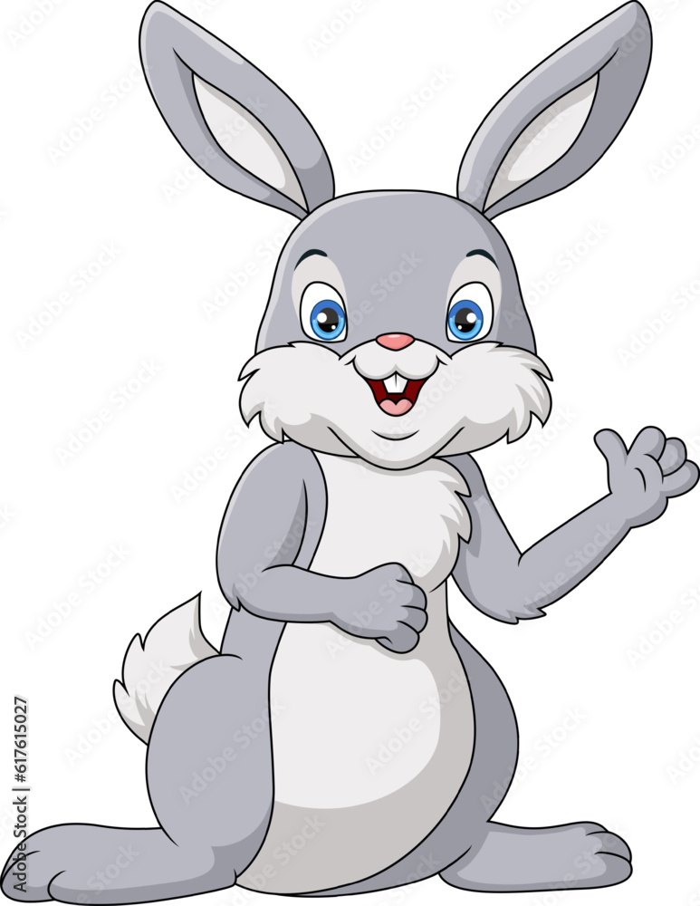Obraz premium Cute rabbit cartoon on white background