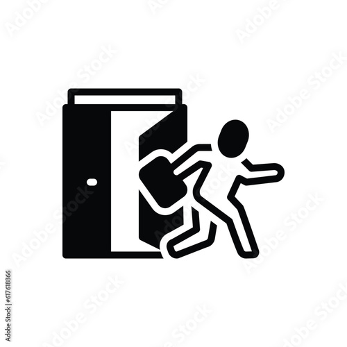 Black solid icon for leave 