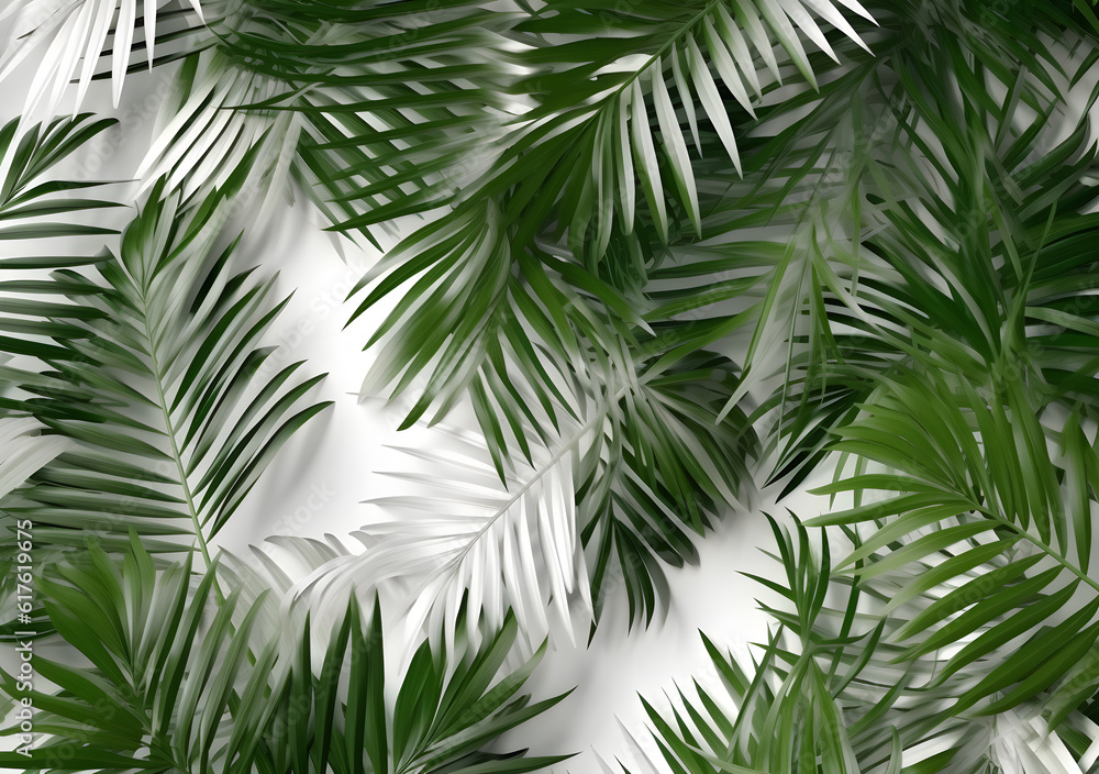 Background with palm leaves textures