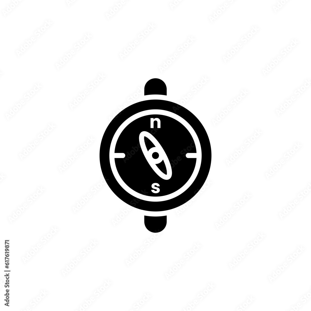 Camping compass icon in black fill mode. Vector illustration of summer camp equipment in trendy style. Editable graphic resources for many purposes. Camping compass icon in black fill mode. Vector illustration of summer camp equipment in trendy style. Editable graphic resources for many purposes.