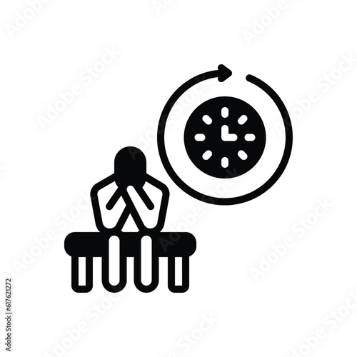 Black solid icon for longer 