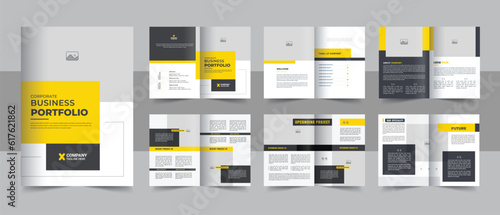 Company Profile Layout, Corporate business presentation guide brochure template with cover, back and inside pages