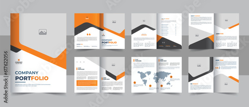 PrintCompany Profile Brochure Layout, Corporate business presentation guide brochure template with cover, back and inside pages