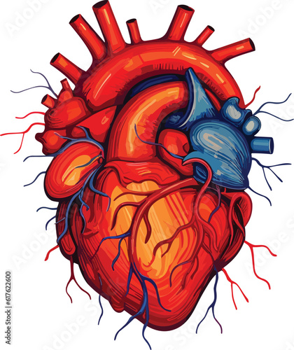 human heart vector illustration on isolated background
