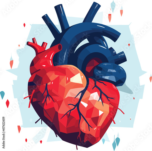 human heart vector illustration on isolated background