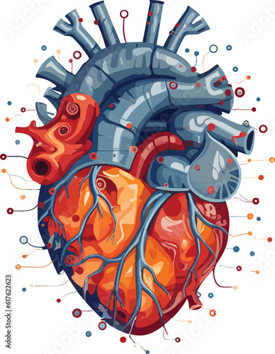 human heart vector illustration on isolated background