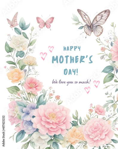 Transparent PNG Hand Drawn Mother's Day illustration image, Floral Mother's Day Background Drawing Watercolor,  Greeting mom birthday Hand Drawn vintage aesthetic. © Akbarudi