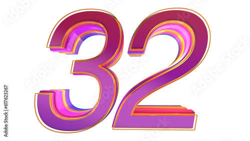 Creative 3d number 32