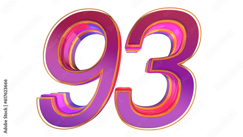 Fototapeta premium Creative 3d number 93