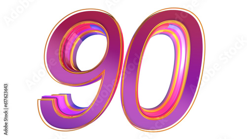 Creative 3d number 90