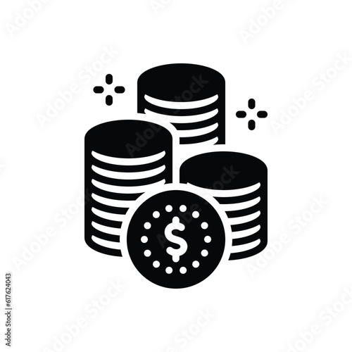Black solid icon for coin 