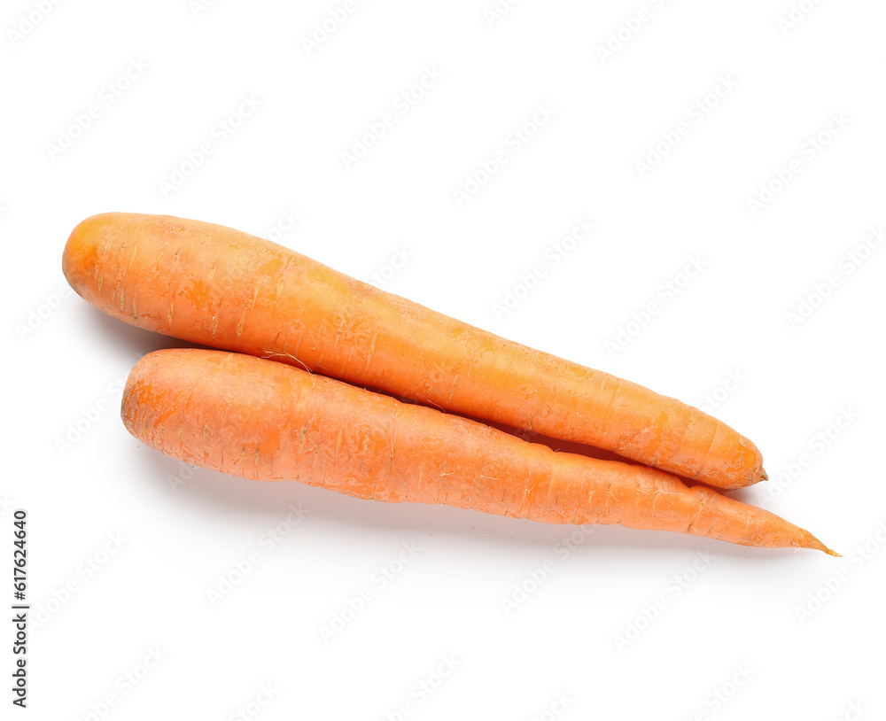 Fresh carrots on white background Fresh carrots on white background