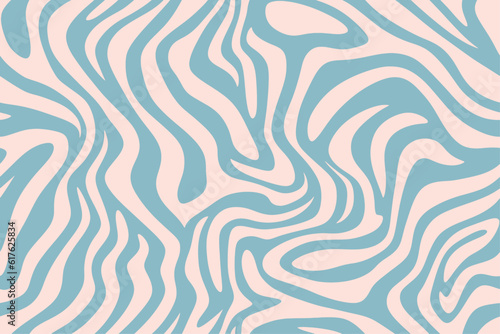 Obraz na plátně Light blue zebra pattern with wavy lines, seamless pattern vector distorted wall