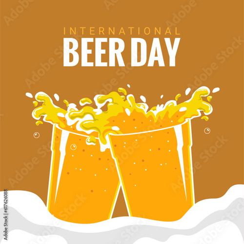 international beer day banner template