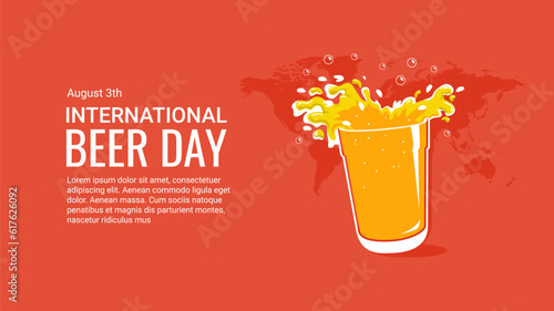 international beer day banner template horizontal