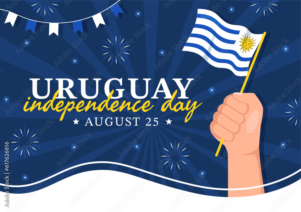 Happy Uruguay Independence Day Vector Illustration on 25 August with