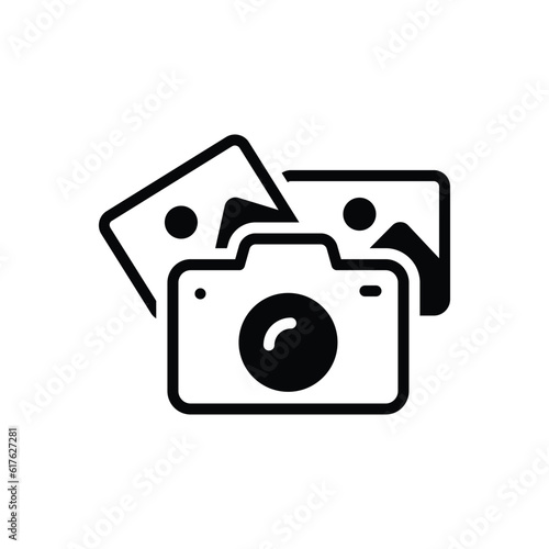 Black solid icon for photograph 