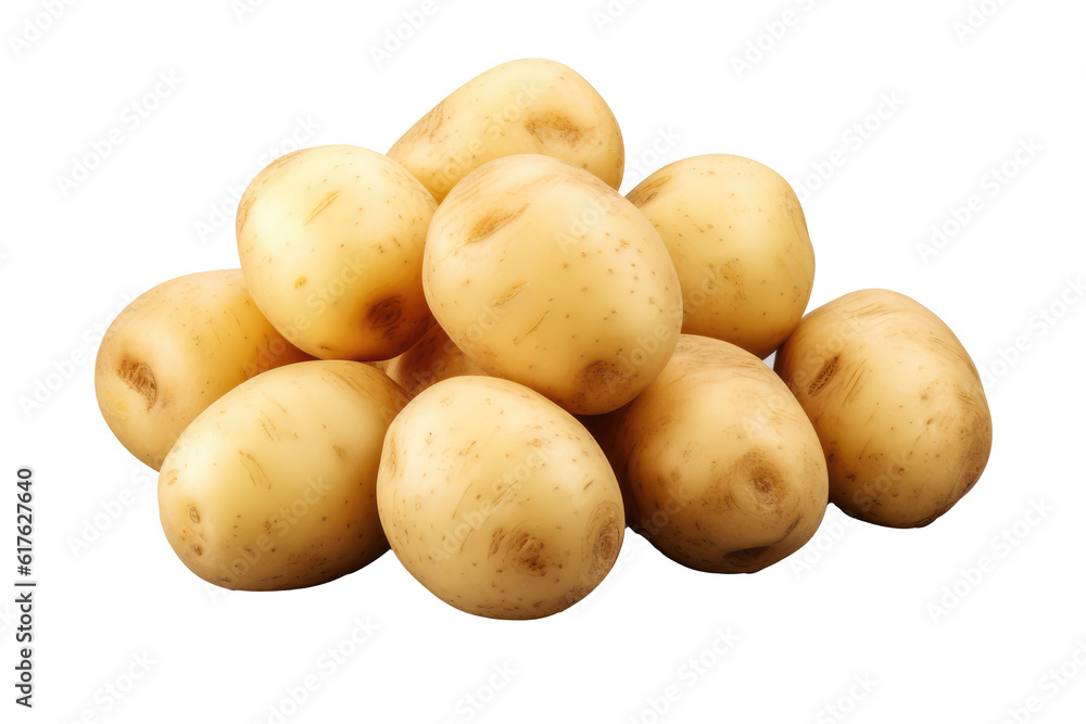 Potatoes, transparent background (PNG). Generative AI. Potatoes, transparent background (PNG). Generative AI.