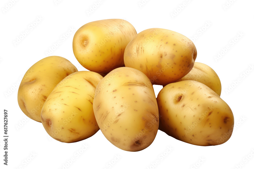 Potatoes, transparent background (PNG). Generative AI. Potatoes, transparent background (PNG). Generative AI.