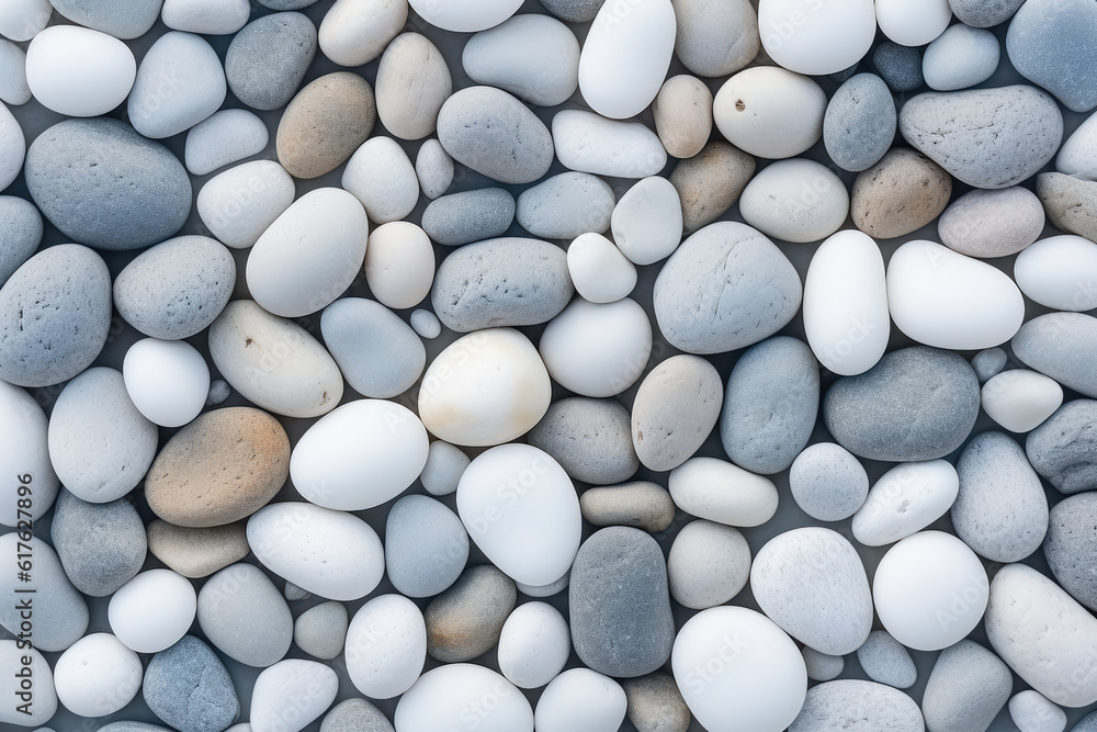 The pattern small bluish white pebble stone, transparent background (PNG). Generative AI.